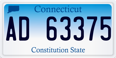 CT license plate AD63375
