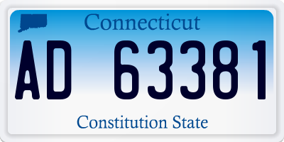 CT license plate AD63381