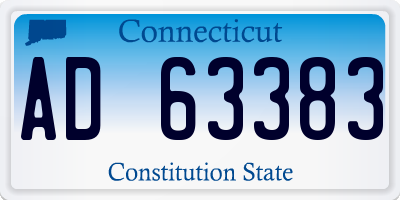 CT license plate AD63383