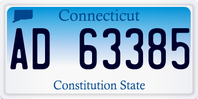 CT license plate AD63385