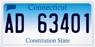 CT license plate AD63401