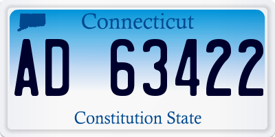 CT license plate AD63422