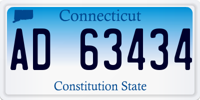 CT license plate AD63434