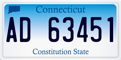 CT license plate AD63451