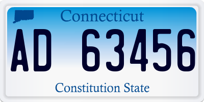CT license plate AD63456