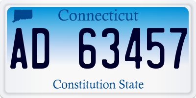CT license plate AD63457