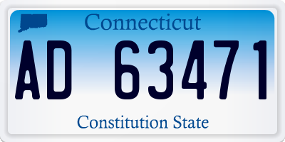 CT license plate AD63471