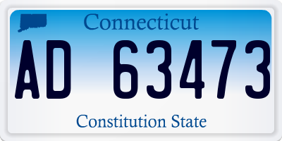 CT license plate AD63473