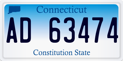 CT license plate AD63474