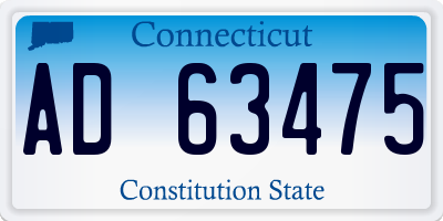 CT license plate AD63475