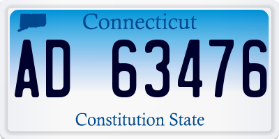 CT license plate AD63476