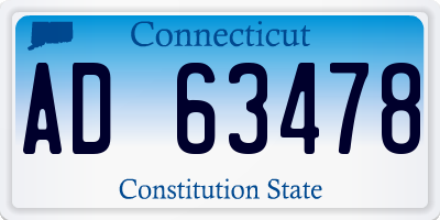 CT license plate AD63478