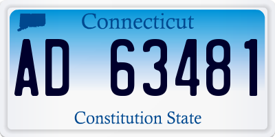 CT license plate AD63481