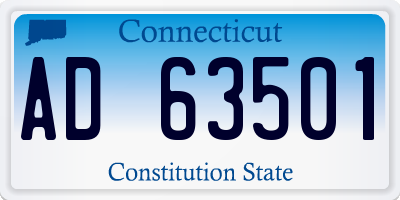 CT license plate AD63501