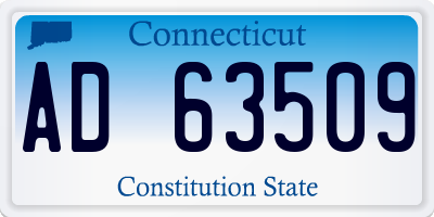 CT license plate AD63509
