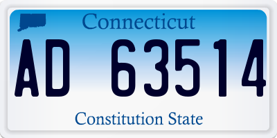 CT license plate AD63514