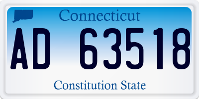 CT license plate AD63518