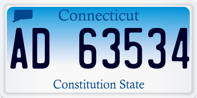 CT license plate AD63534