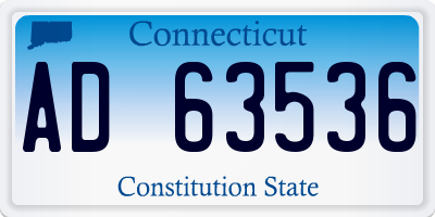 CT license plate AD63536