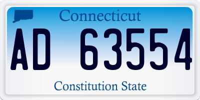CT license plate AD63554
