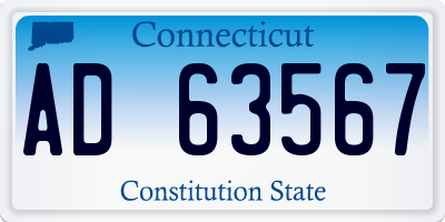 CT license plate AD63567