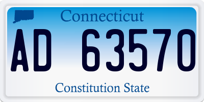 CT license plate AD63570