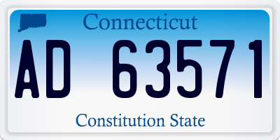 CT license plate AD63571