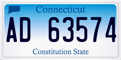 CT license plate AD63574