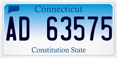 CT license plate AD63575