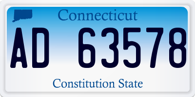 CT license plate AD63578