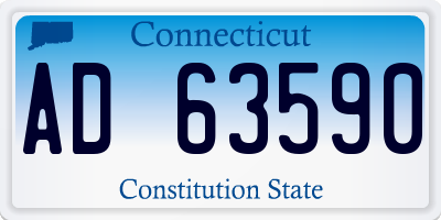 CT license plate AD63590
