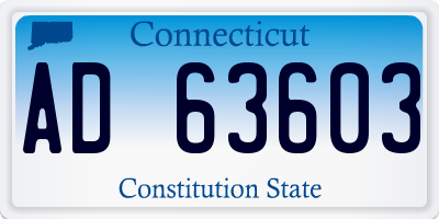CT license plate AD63603