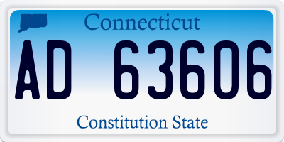 CT license plate AD63606