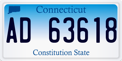 CT license plate AD63618
