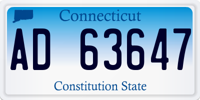 CT license plate AD63647