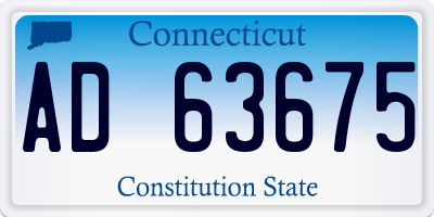 CT license plate AD63675