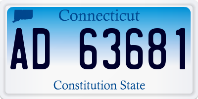 CT license plate AD63681