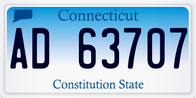 CT license plate AD63707