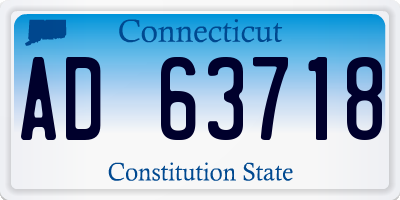 CT license plate AD63718