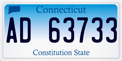 CT license plate AD63733