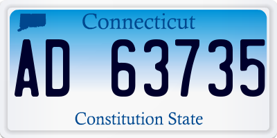 CT license plate AD63735