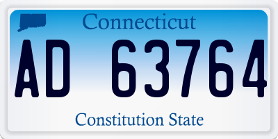 CT license plate AD63764