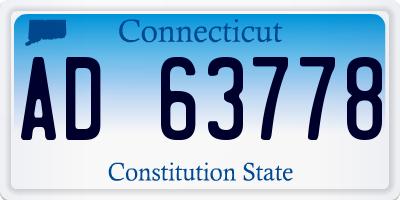 CT license plate AD63778