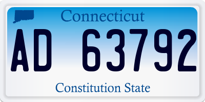 CT license plate AD63792