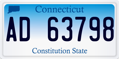 CT license plate AD63798