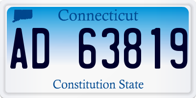 CT license plate AD63819
