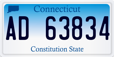 CT license plate AD63834