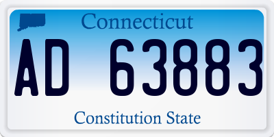 CT license plate AD63883