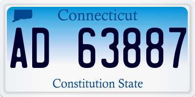 CT license plate AD63887