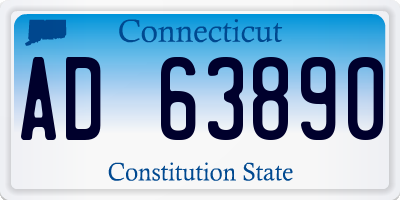 CT license plate AD63890